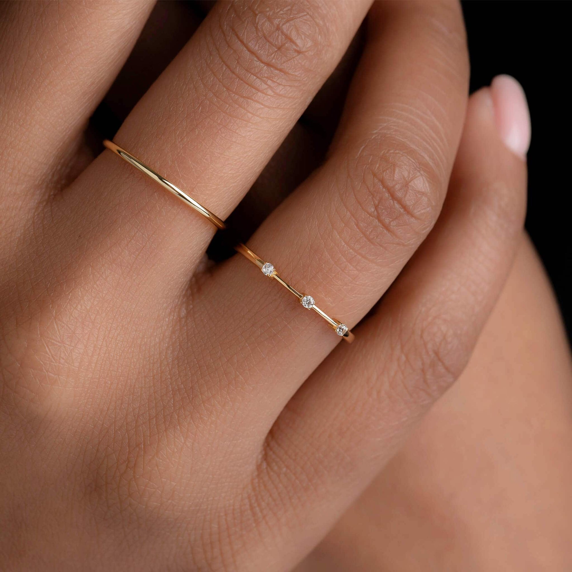 Dainty twig wedding band, solid gold ring | Eden Garden Jewelry™